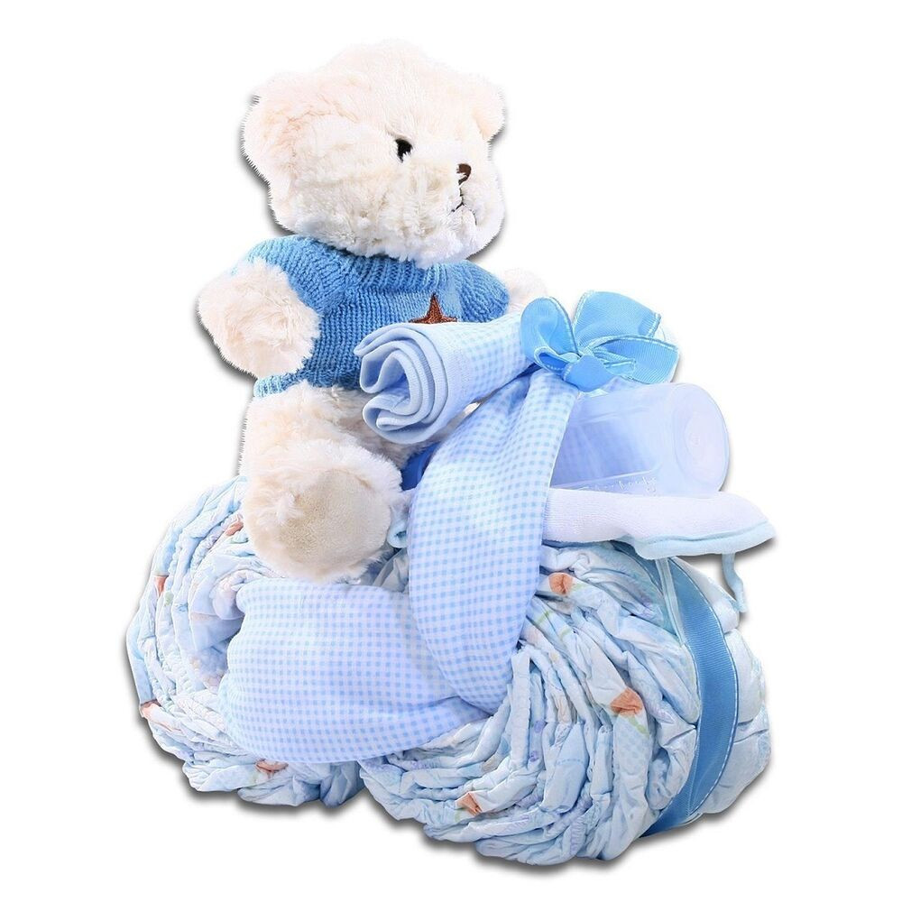 Gifts For Baby Shower Boy
 Boy Diaper Cake Blue Motorcycle Baby Shower Gift