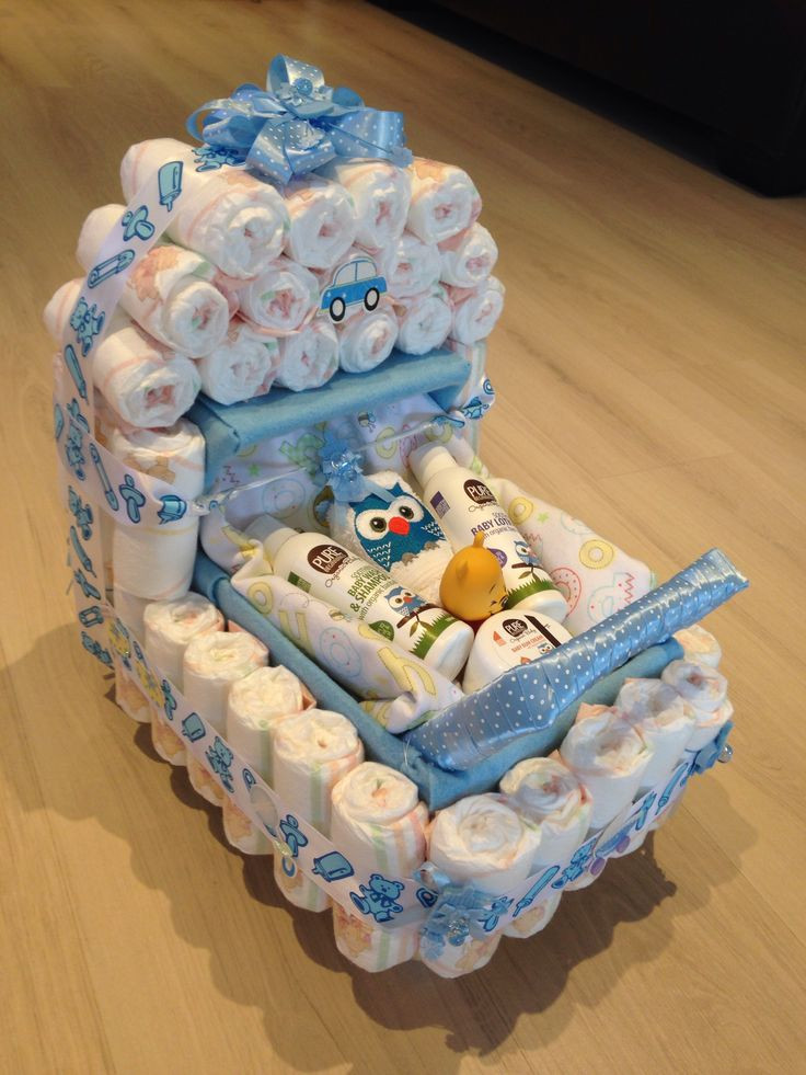Gifts For Baby Shower Boy
 Baby shower present nappy stroller idea