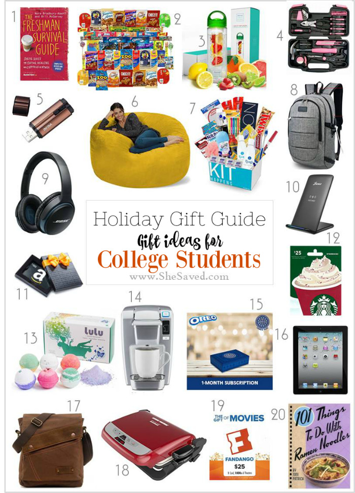 Gifts For College Kids
 HOLIDAY GIFT GUIDE Gifts for College Students SheSaved