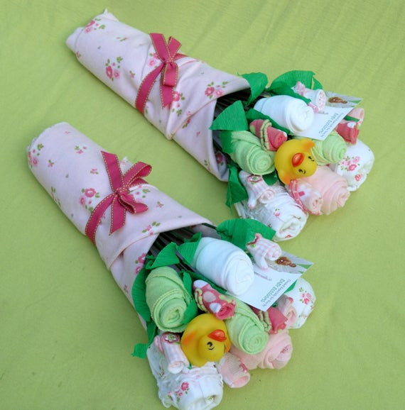 Gifts For Girl Baby Shower
 Items similar to Girl Twins Baby Bouquet Twin Baby Girls