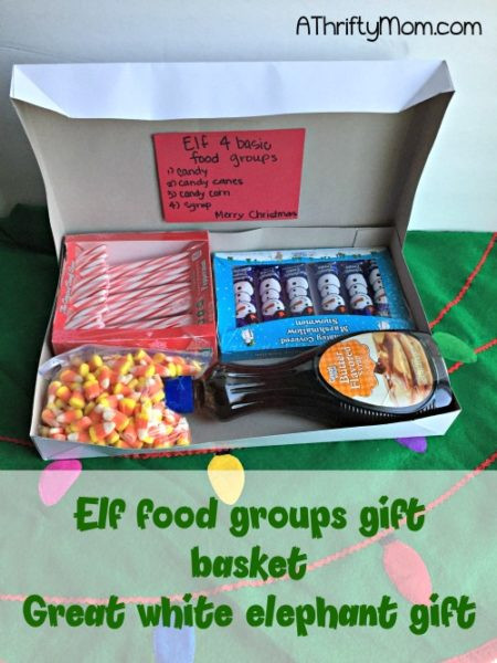 Gifts For Large Groups
 Elf 4 basic food groups t basket great white elephant t