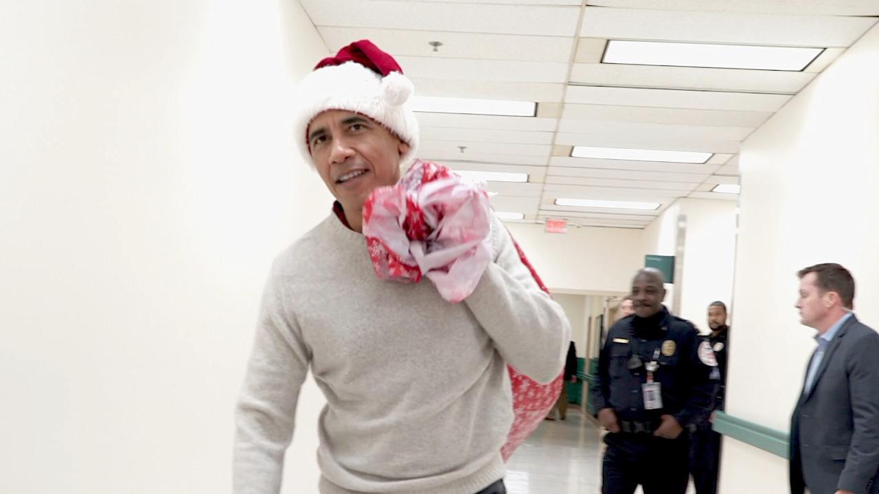 Gifts For Sick Kids
 Barack Obama brings ts to sick children in hospital