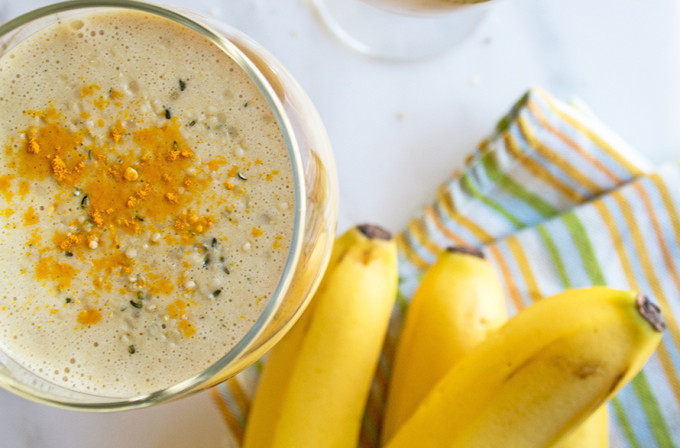 Ginger In Smoothies
 Turmeric Banana Smoothie with Ginger
