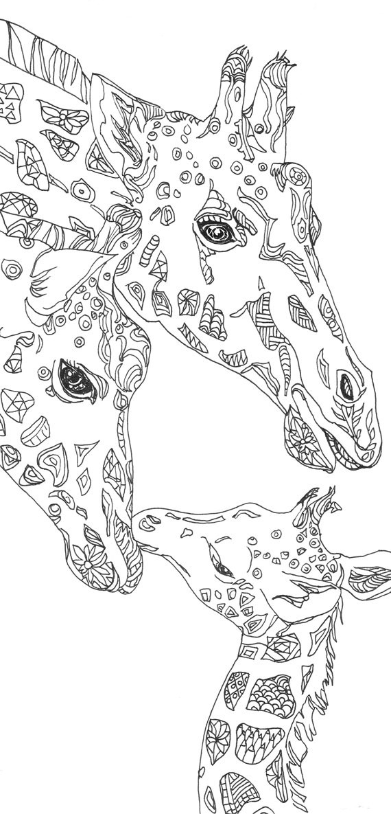 Giraffe Coloring Pages For Adults
 Coloring pages Giraffe Printable Adult Coloring book by