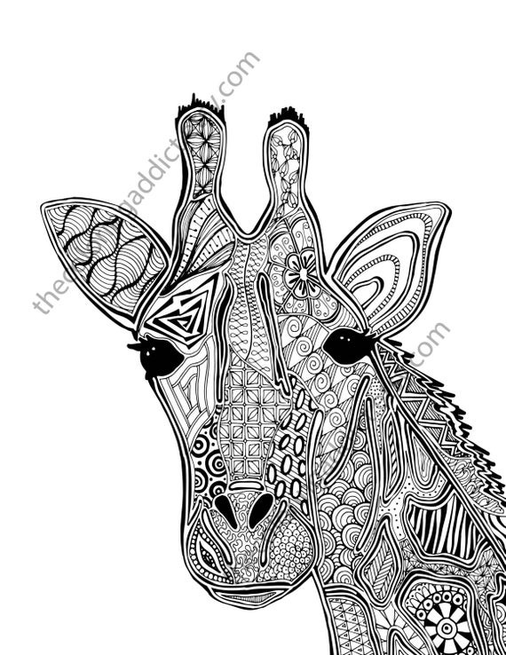 Giraffe Coloring Pages For Adults
 giraffe coloring page animal coloring page adult coloring