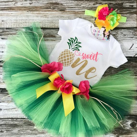 Girl Birthday Decorations
 Baby Luau Outfits Baby Girl 1st Birthday Outfit Luau Dress