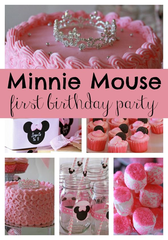 Girl Birthday Decorations
 Sweet Minnie Mouse First Birthday