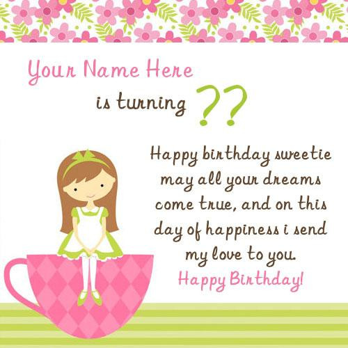 Girl Birthday Wishes
 Birthday Wish for Girl With Name