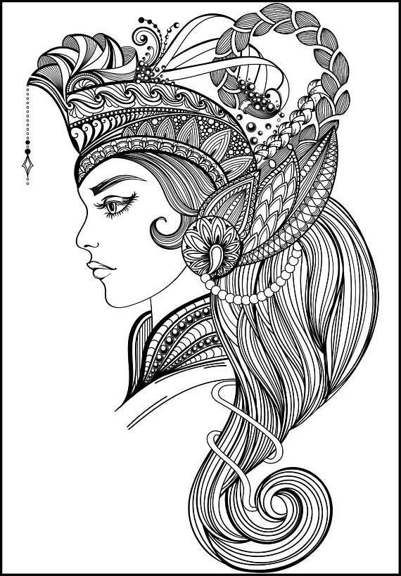 Girl Coloring Pages For Adults
 794 best Beautiful Women Coloring Pages for Adults images