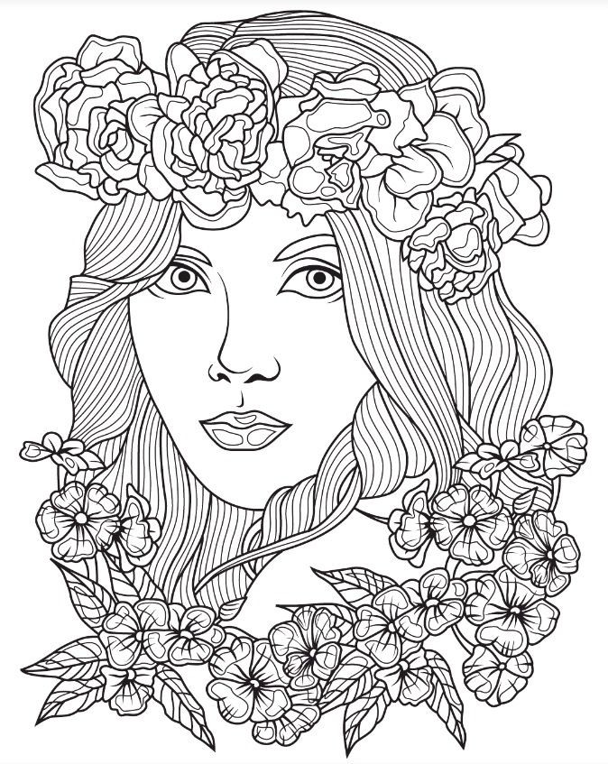 Girl Coloring Pages For Adults
 Beautiful Faces coloring page