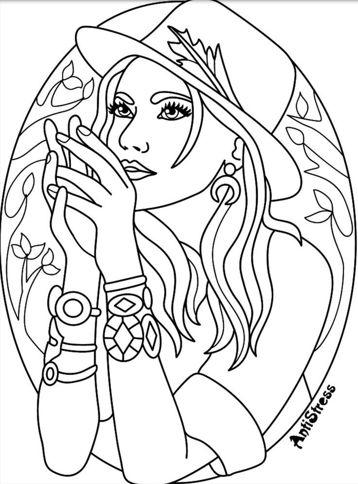 Girl Coloring Pages For Adults
 Coloring page