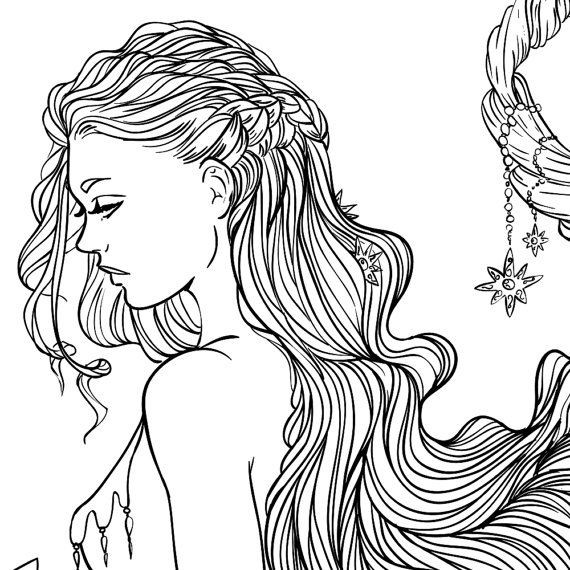 Girl Coloring Pages For Adults
 17 Best images about Colouring Pages on Pinterest