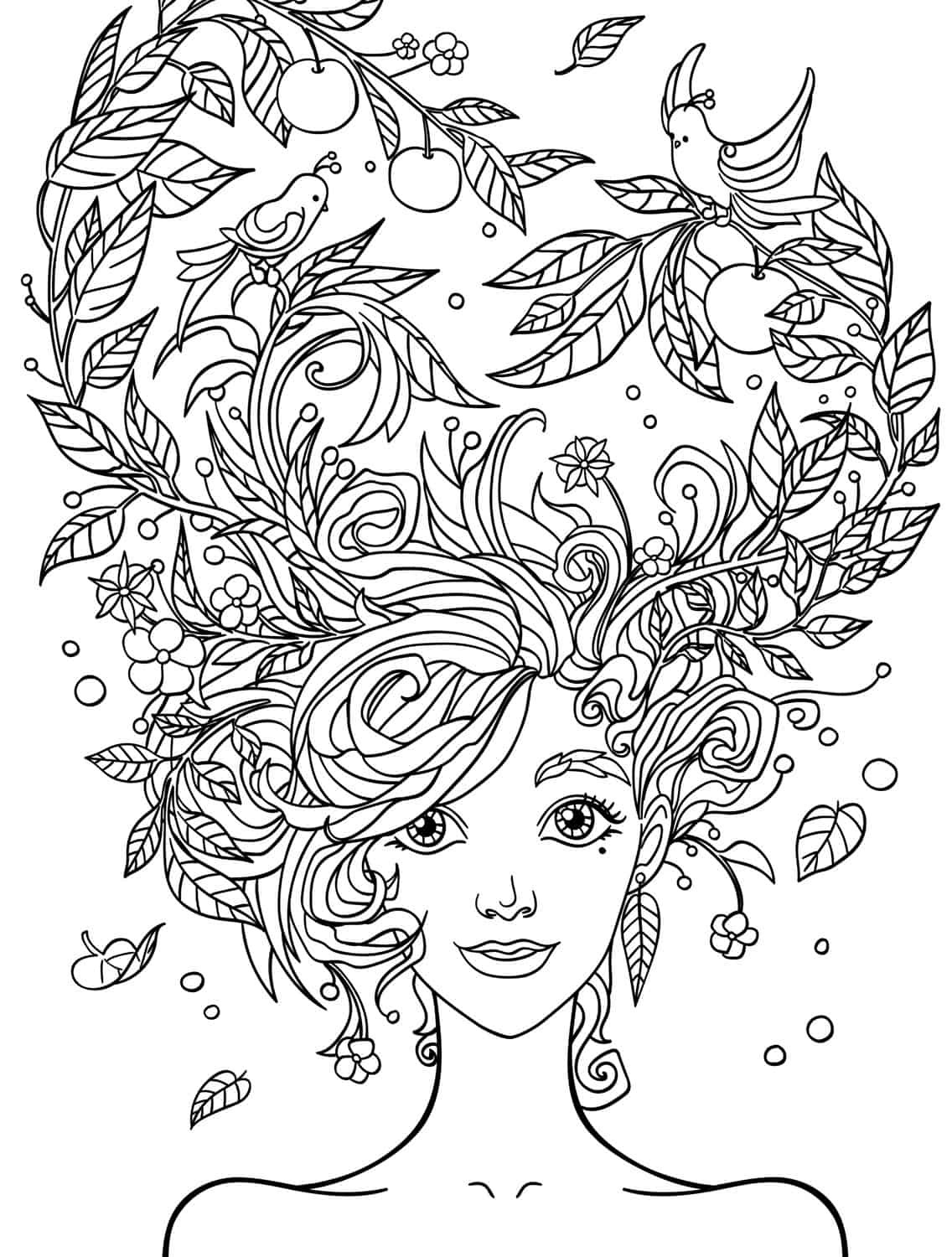 Girl Coloring Pages For Adults
 10 Crazy Hair Adult Coloring Pages Page 5 of 12 Nerdy