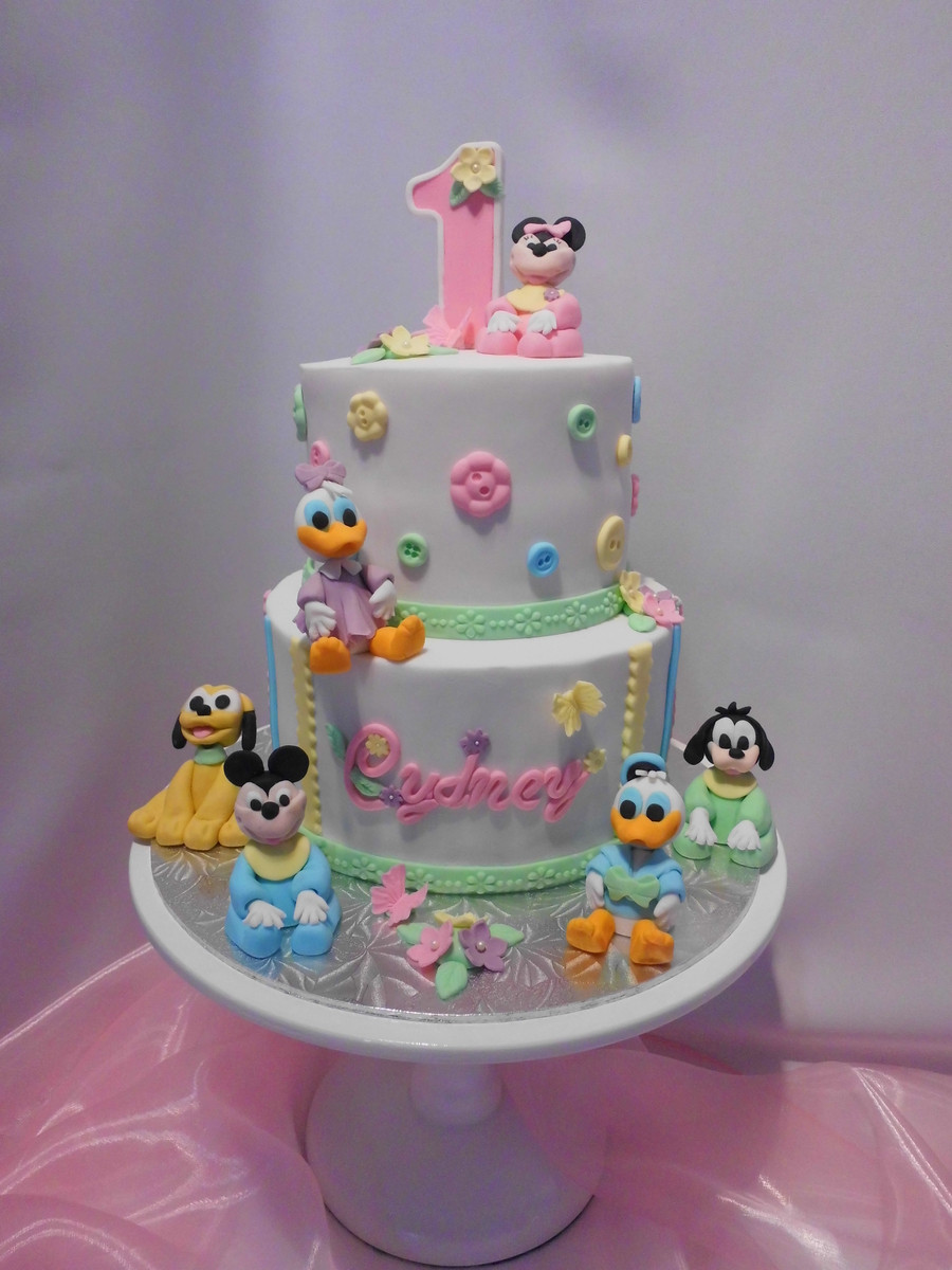 Girl First Birthday Cake
 Disney Babies First Birthday Cake CakeCentral