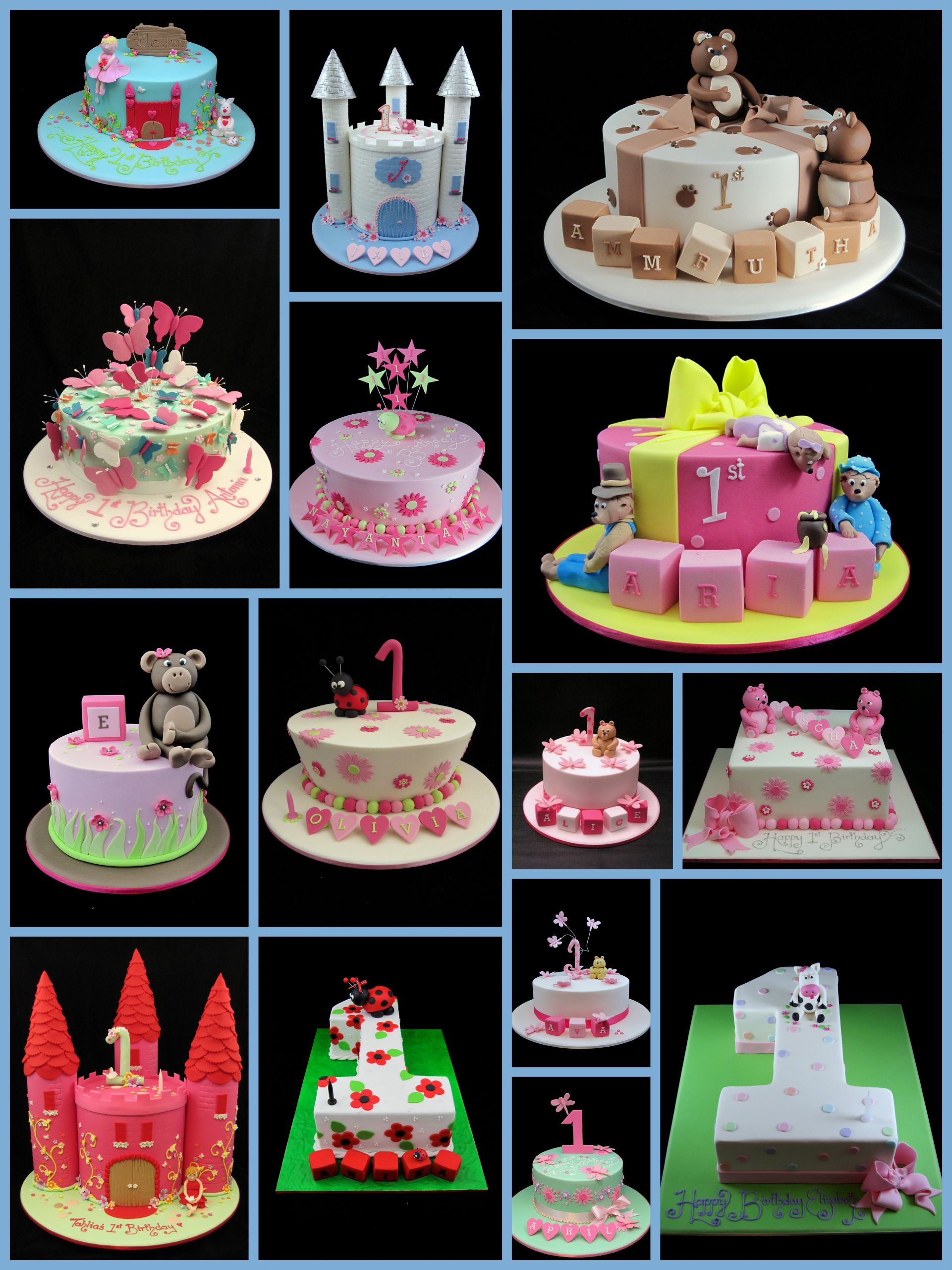 Girl First Birthday Cake
 castle cake