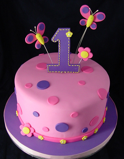 Girl First Birthday Cake
 First Birthday Cake
