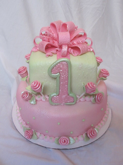 Girl First Birthday Cake
 1st first birthday cake girl