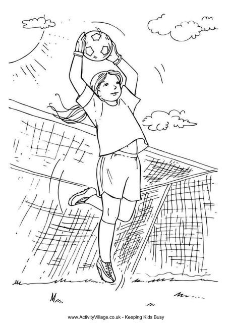 Girls Soccer Coloring Pages
 Goalkeeper Girl Colouring Page