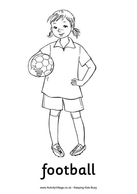 Girls Soccer Coloring Pages
 Football Girl Colouring Page