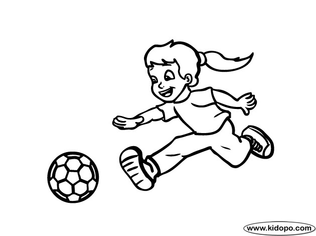 Girls Soccer Coloring Pages
 Girl soccer player coloring page