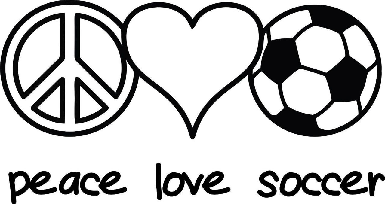 Girls Soccer Coloring Pages
 Peace Love Soccer Vinyl Wall Decal Girl s Sports Sticker