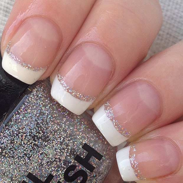Glitter French Tip Nail Designs
 50 Latest French Tip Nail Art Design Ideas