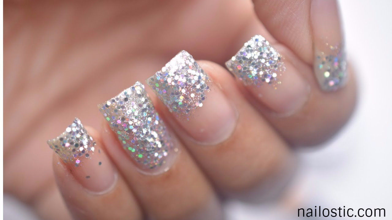 Glitter French Tip Nails
 Glitter French Manicure