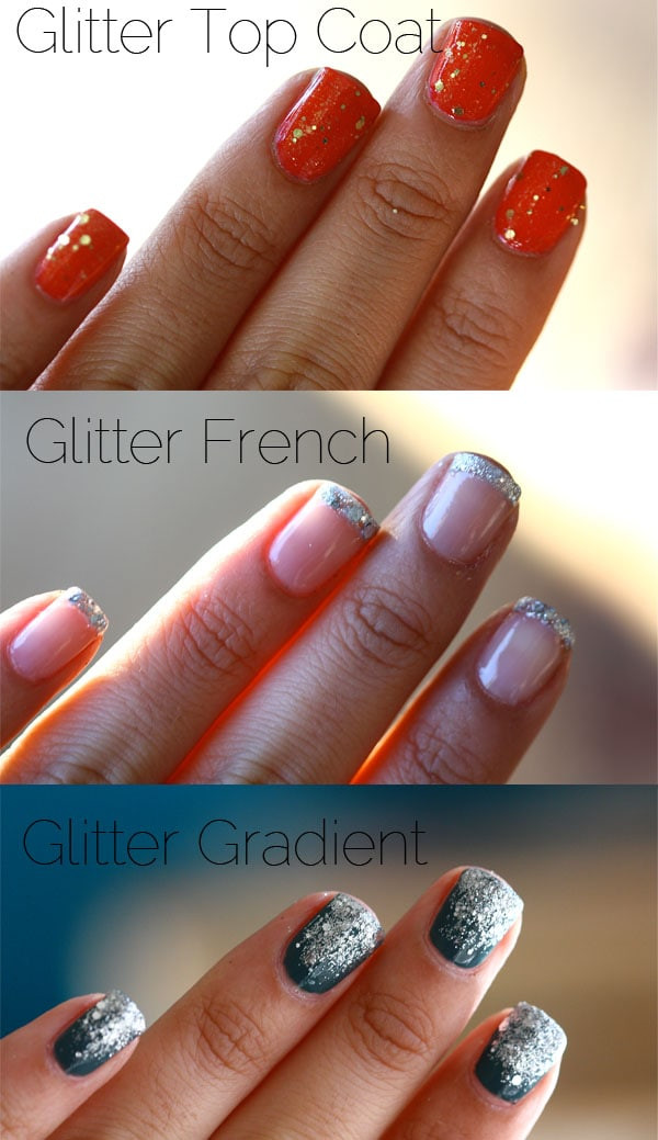Glitter On Nails
 Glitter Nails Three Ways – A Cozy Kitchen