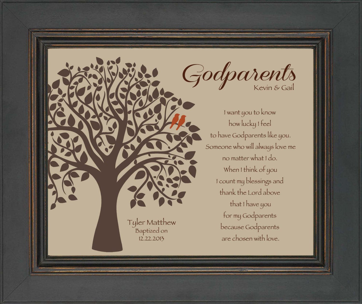 God Children Gifts
 GODPARENTS custom t 8x10 Print Personalized t for