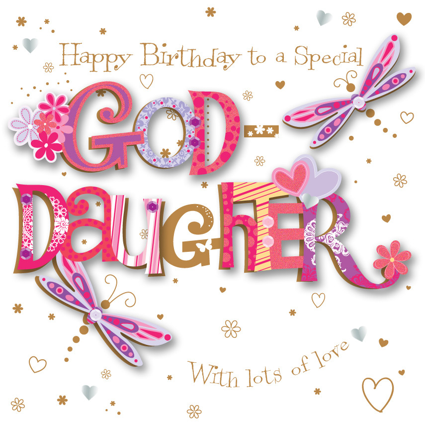 Goddaughter Birthday Wishes
 Goddaughter Birthday Handmade Embellished Greeting Card By