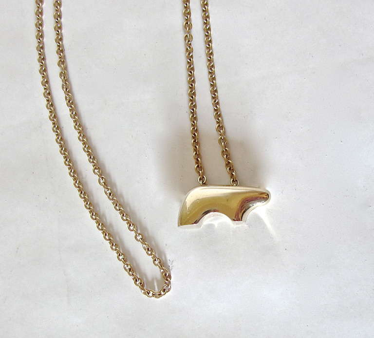 Gold Bear Necklace
 14 K Gold Necklace by The Golden Bear Vail at 1stdibs