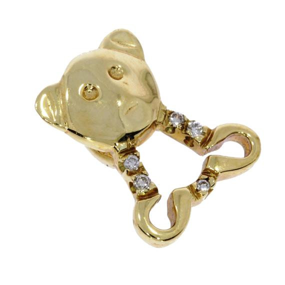 Gold Bear Necklace
 Diamond Teddy Bear Pendant Gold Bear Charm Newborn Gift by