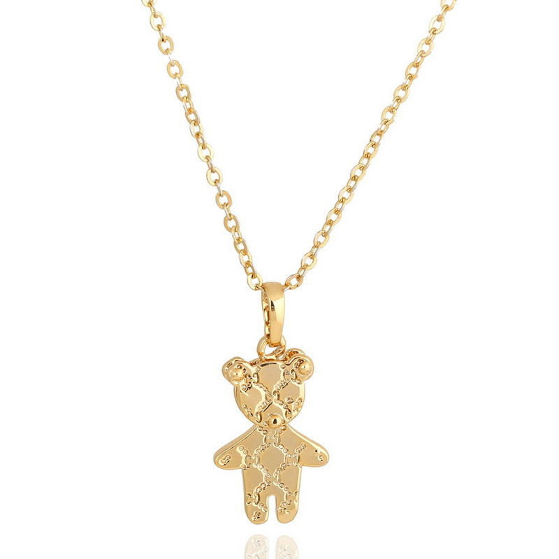 Gold Bear Necklace
 14k gold women s teddy bear necklace by BeachStoneBoutique