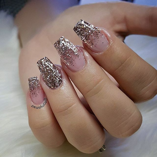 Gold Glitter Ombre Nails
 The 25 best Gold glitter nails ideas on Pinterest