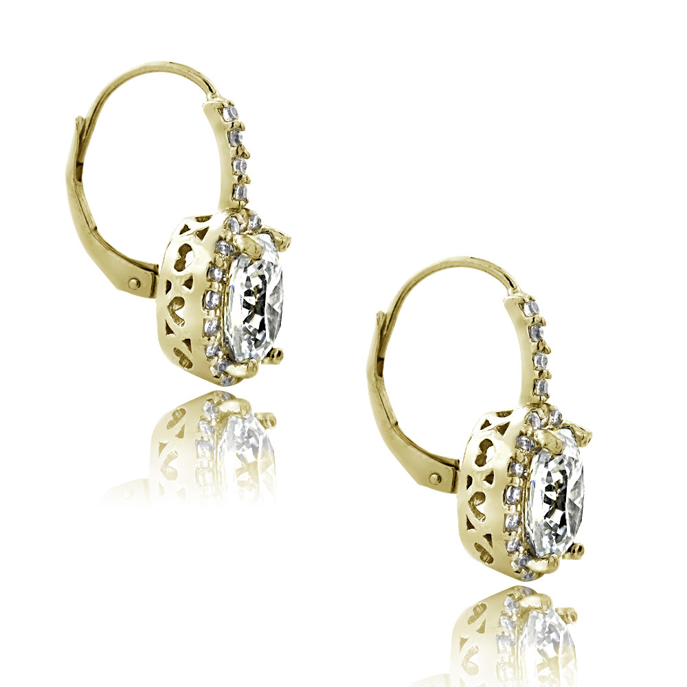 Gold Leverback Earrings
 Leverback Earrings Gold Ysora Jewel White Gold Dangling