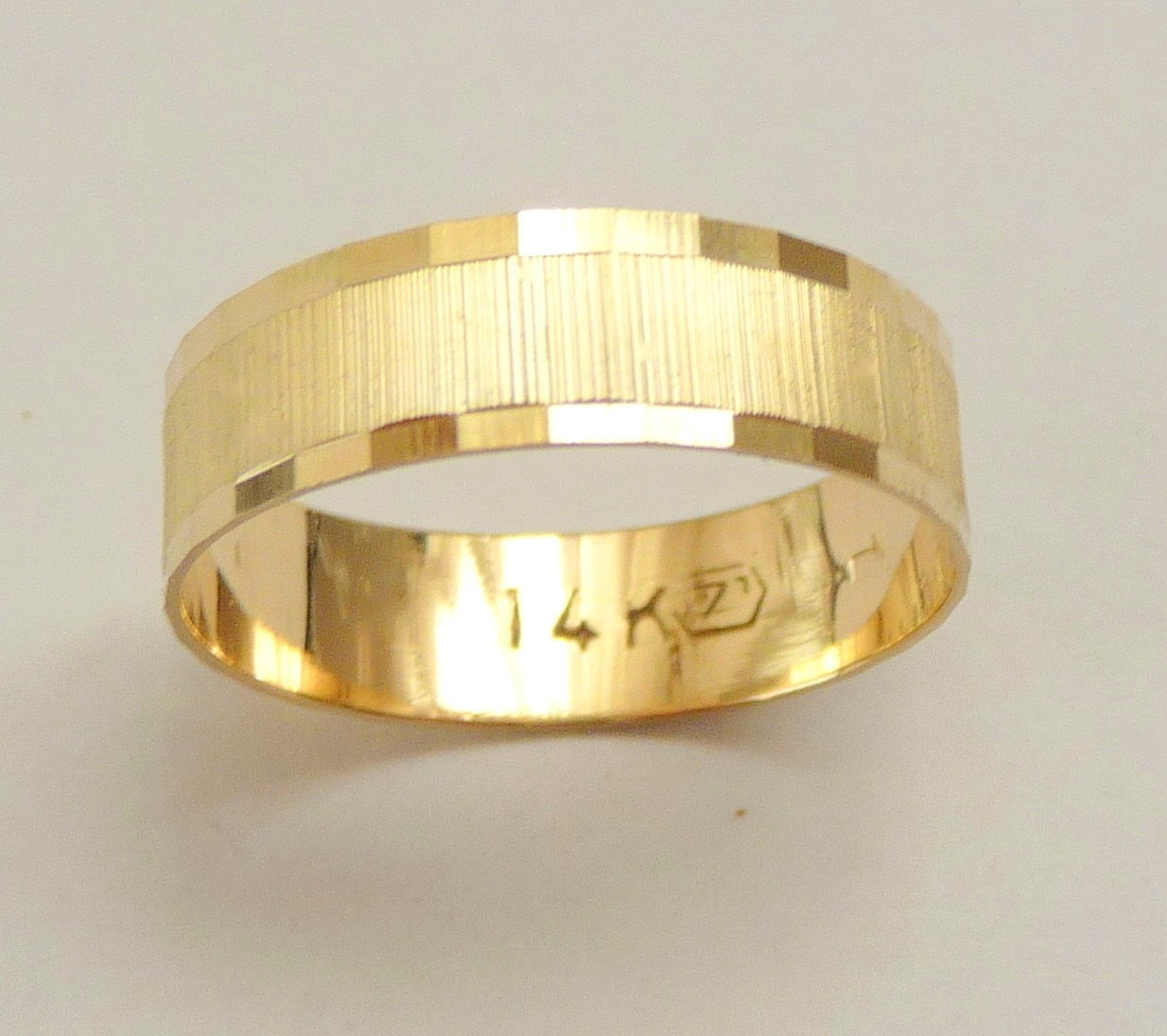 Gold Men Wedding Bands
 Gold wedding band men wedding ring 6mm wide ring for women