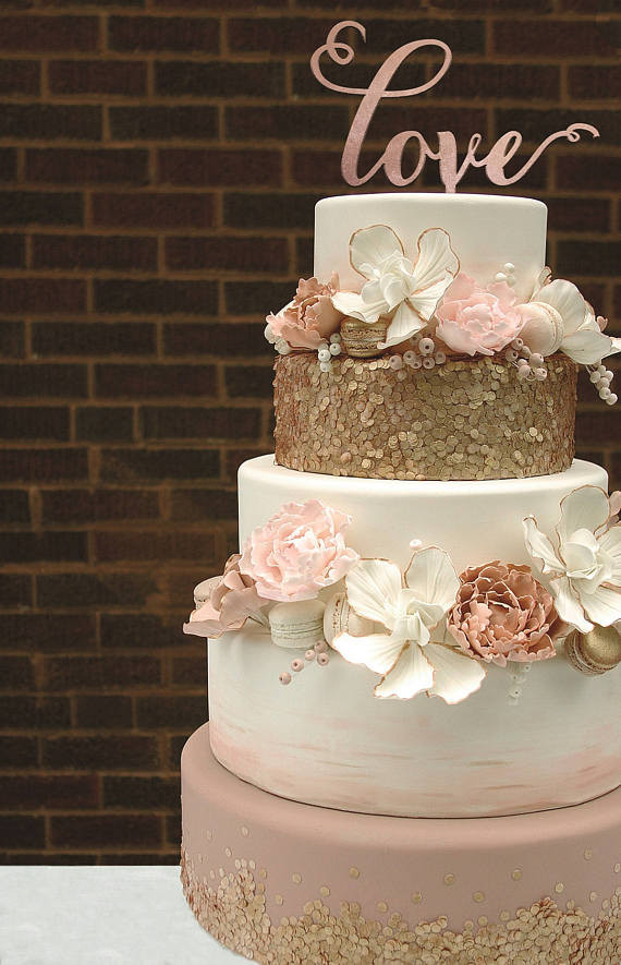 Gold Wedding Cake Toppers
 Love Cake Topper Rose Gold Cake Topper Gold Cake Topper