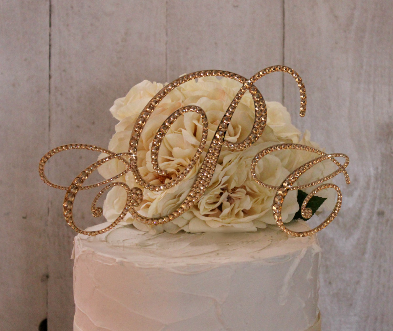 Gold Wedding Cake Toppers
 Gold Wedding Cake Topper Gold Monogram Cake Toppers GOLD