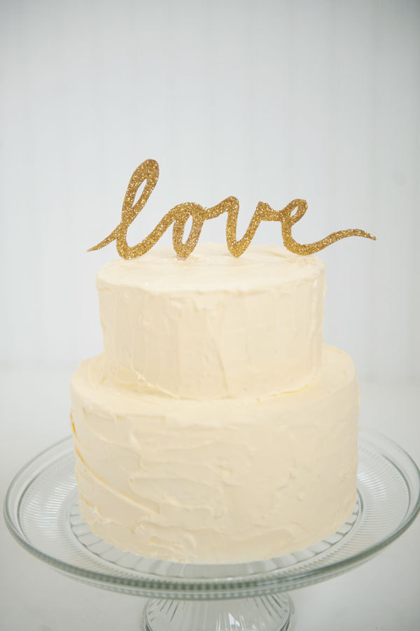 Gold Wedding Cake Toppers
 Gold glitter LOVE script wedding cake topper