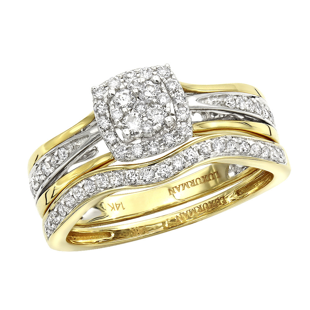 Gold Wedding Ring Sets
 Affordable Luxurman Diamond Engagement Ring Set Wedding