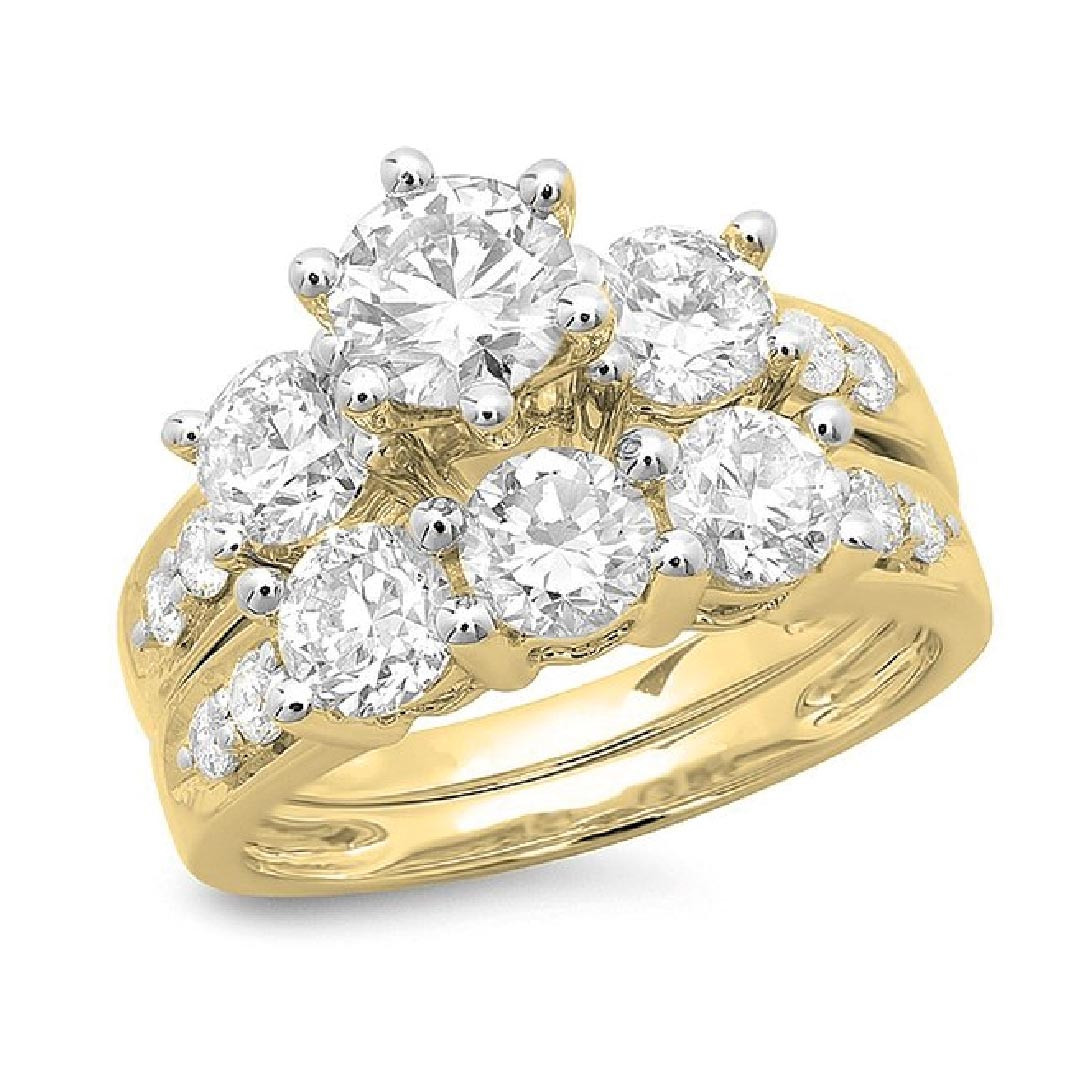 Gold Wedding Ring Sets
 3 10 Carat ctw 14K Gold Round Diamond La s Bridal 3