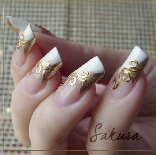 Golden Nail Art Designs
 Top 50 Golden Wedding Nail Designs