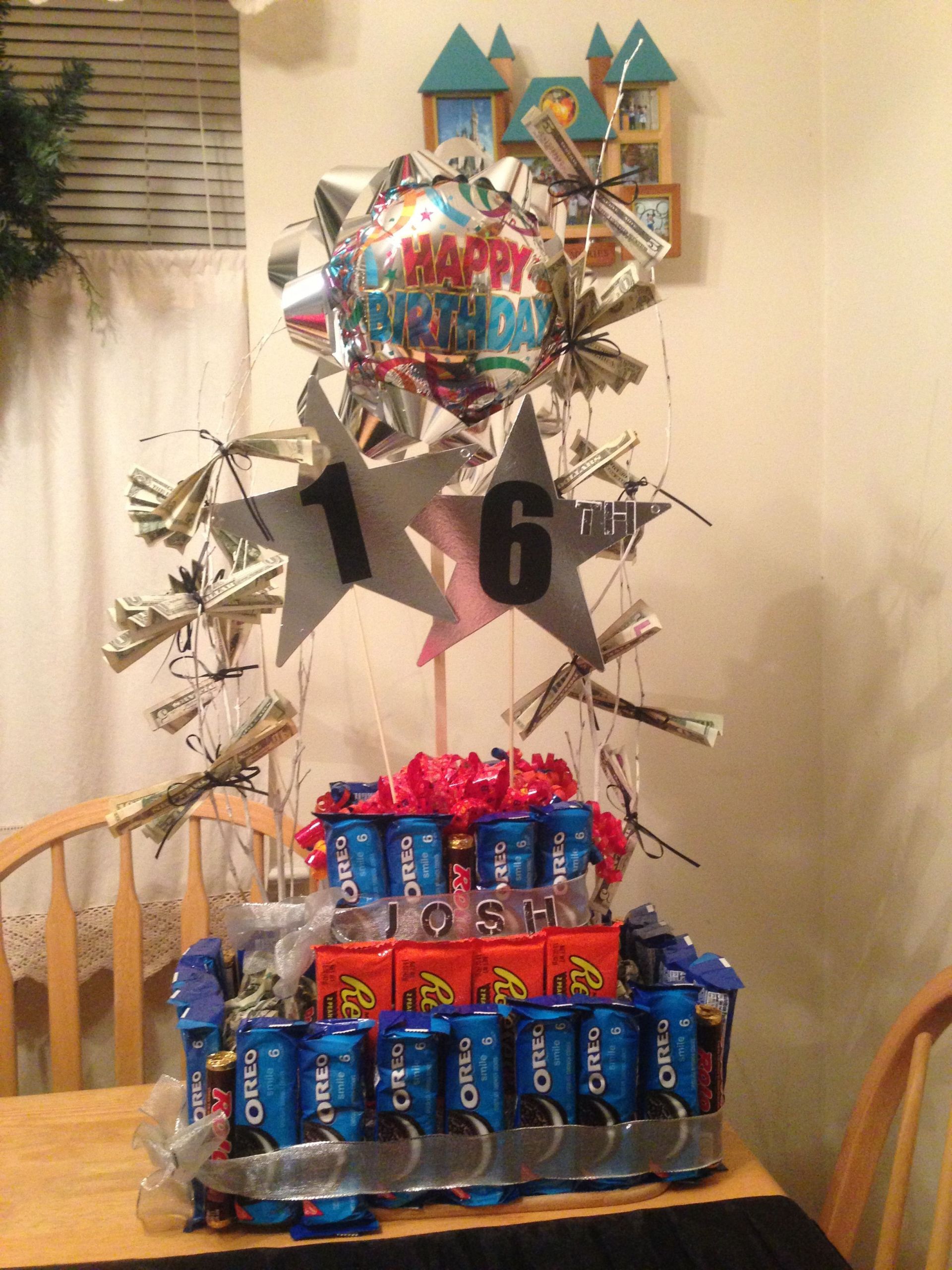Good 16Th Birthday Party Ideas For Guys
 16 year old boy candy cake and money tree