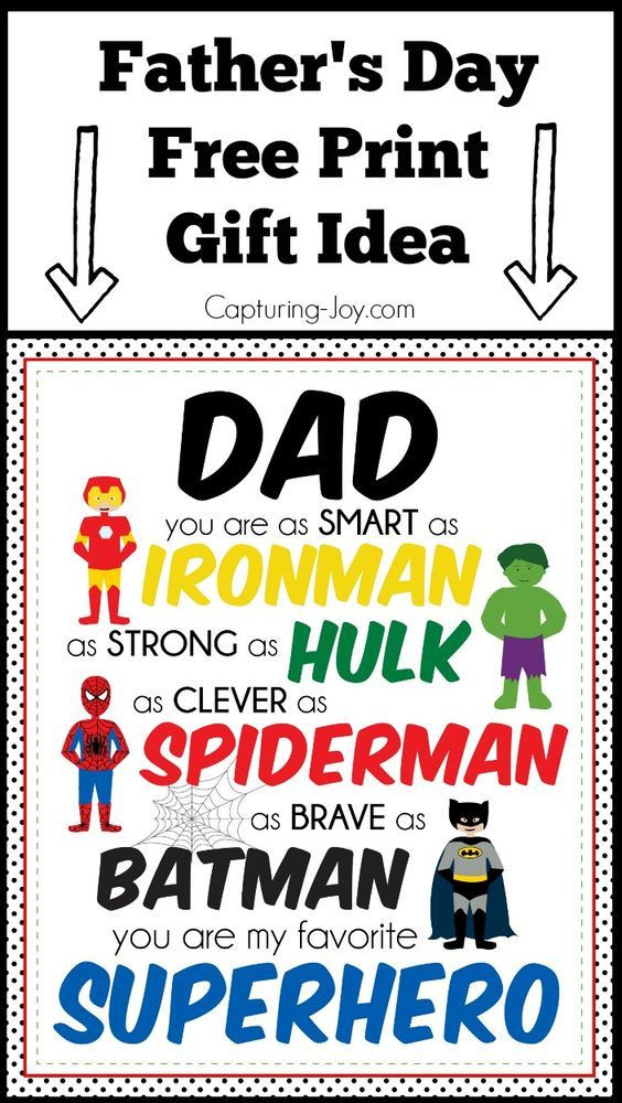 Good Father Day Gift Ideas
 Superhero Father s Day Print Father s Day Gift Idea from