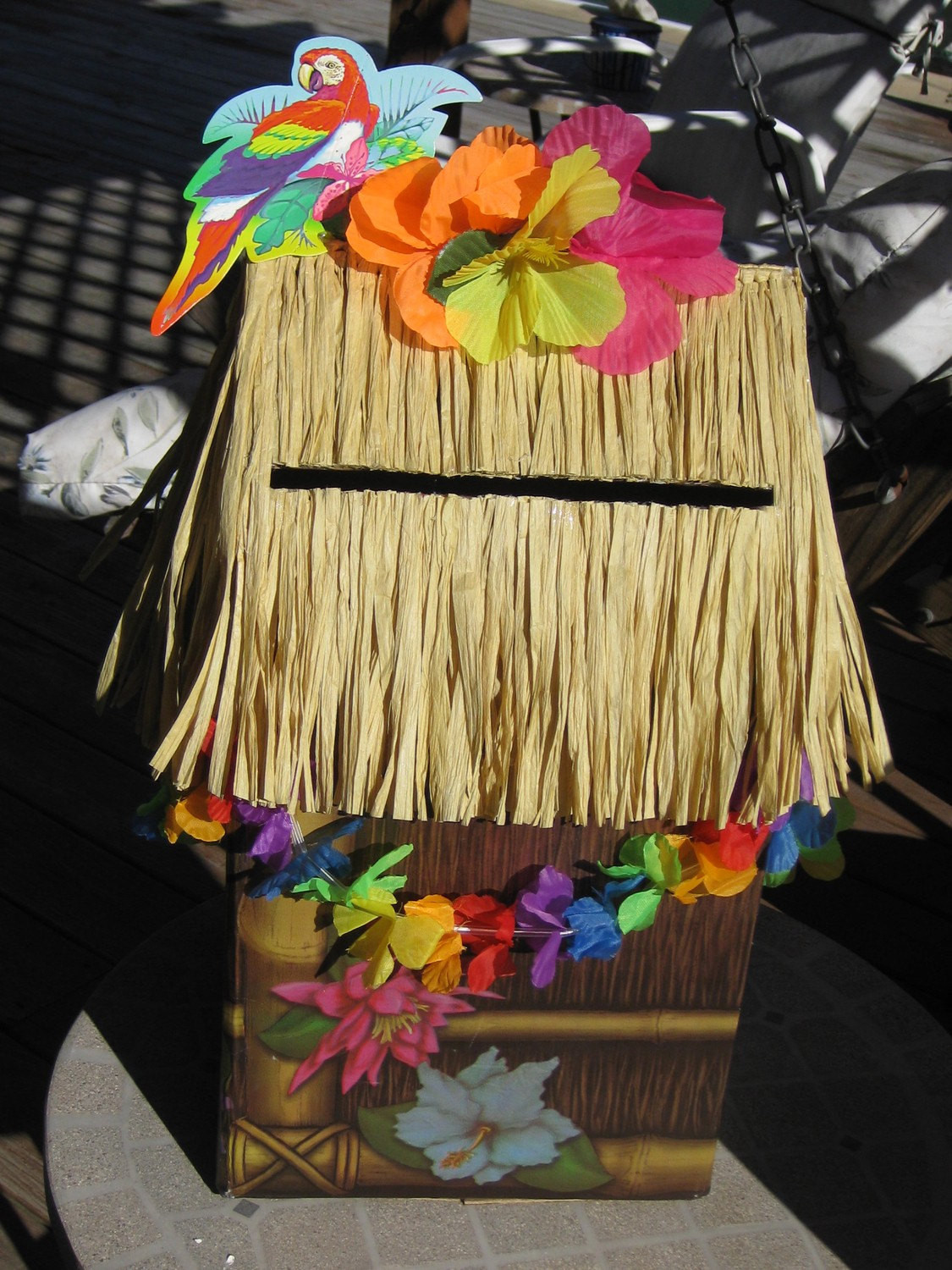 Graduation Favor Ideas For A Beach Party
 Tiki Hut Card Box Luau Graduation Party Beach Wedding Birthday