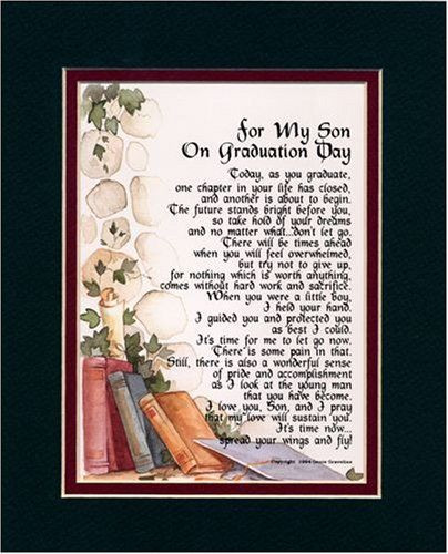 Graduation Gift Ideas For Son
 "For My Son on Graduation Day" Touching 8x10 Poem Double