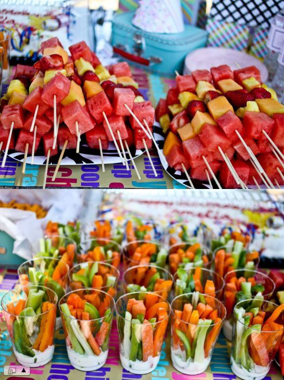 Graduation Party Cookout Ideas
 cookout Love this idea of the fruit skewers and veggie