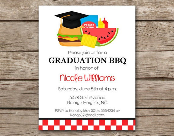 Graduation Party Cookout Ideas
 Graduation BBQ Invitation bbq Invitation Graduation Cookout
