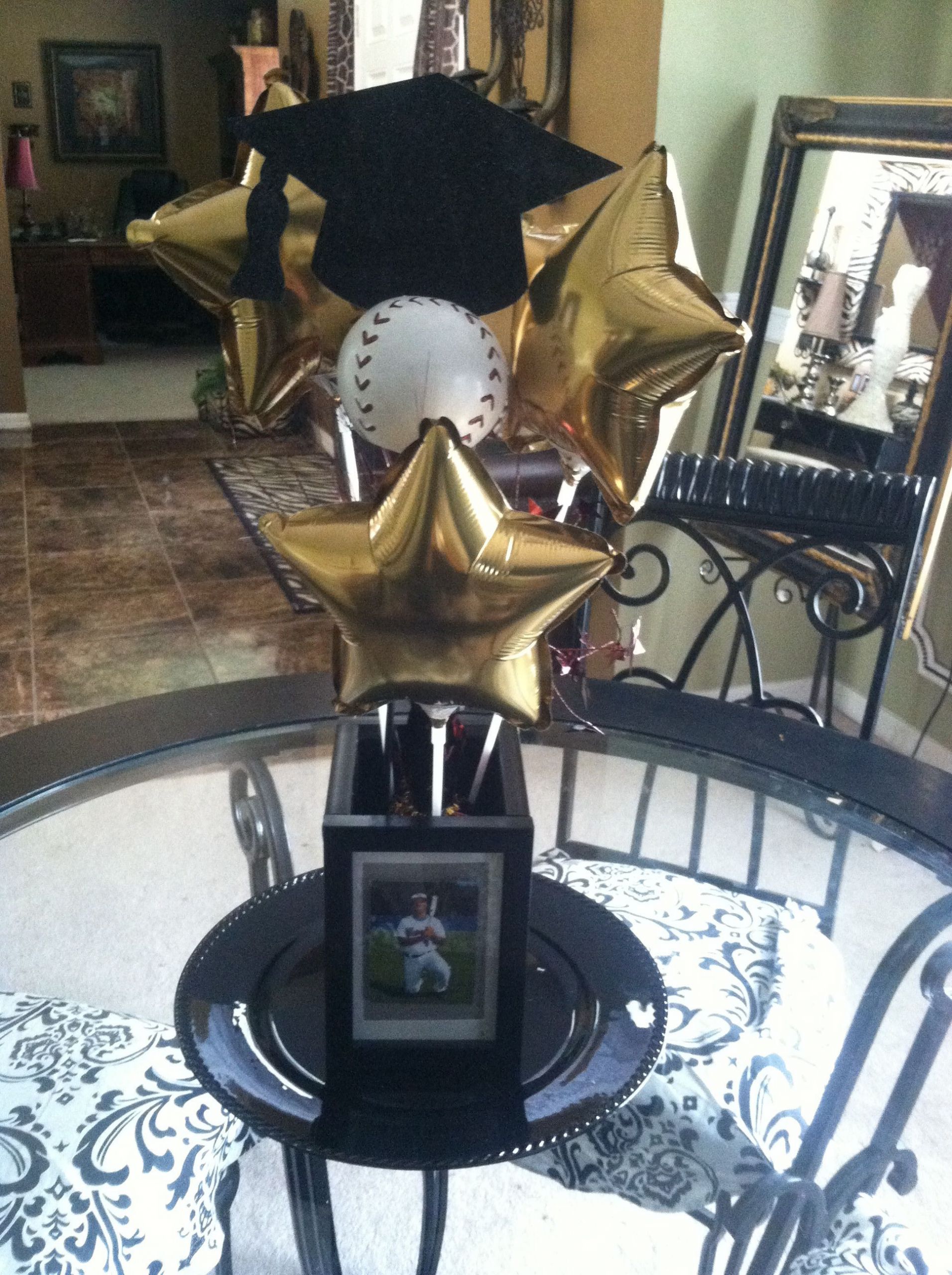 Graduation Party Ideas For Boy And Girl
 Graduation centerpiece love this without he baseball for
