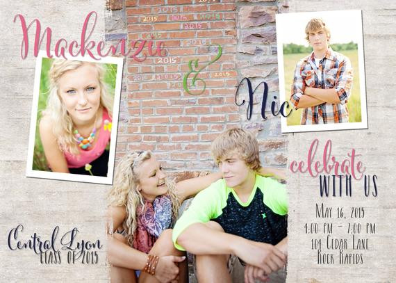 Graduation Party Ideas For Boy And Girl
 Twins Graduation Announcement Open House Party Invitations